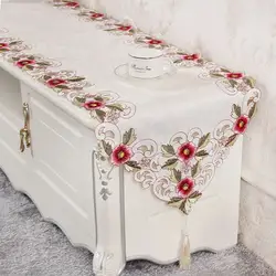 Европа вышитая настольная дорожка цветочный стол флаг Настольная Крышка ТВ скатерть кофейный туалетный столик обувная крышка