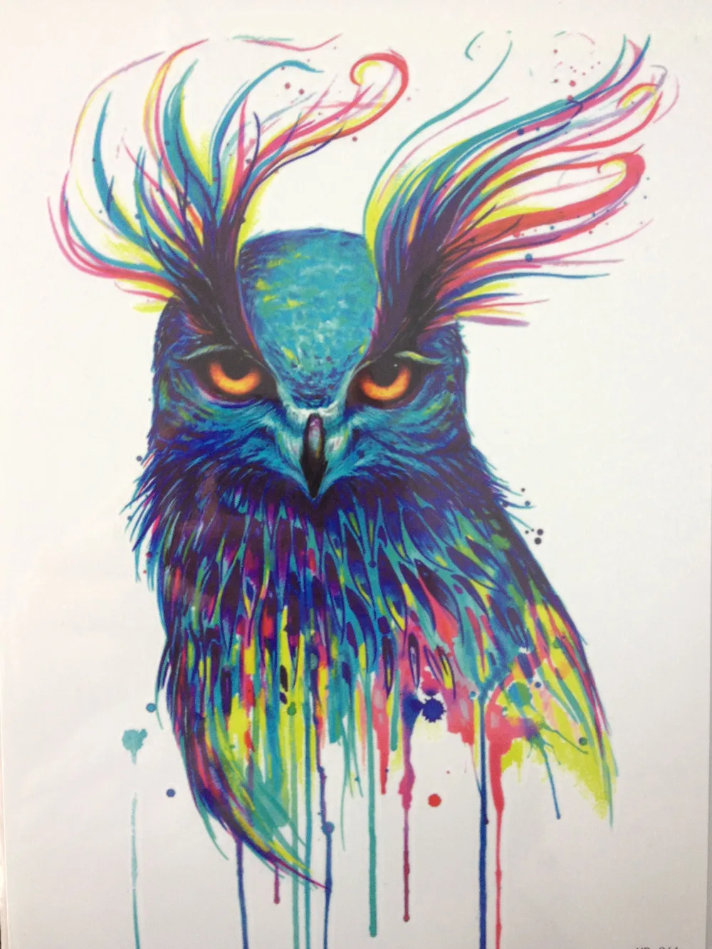 

Fashion Colorful Beauty OWL Waterproof Hot Temporary Tattoo Stickers#141