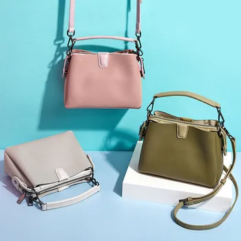 

New Simple Pu Leather Handbags Famous Brands Women Shoulder Bag Tote Vintage Ladies Crossbody Bags