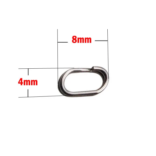 JSM 200 шт./лот круглый Овальный Двойной разъём из нержавеющей стали рыболовные снасти разъемы двойная петля 4 мм-10 мм