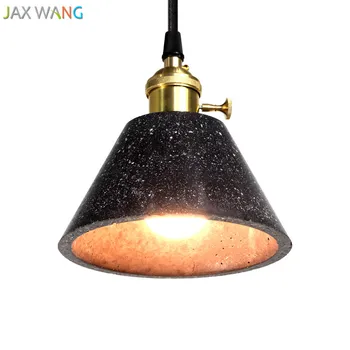 

Post-Modern pendant lights terrazzo Hat shape Brass cement Nordic design restaurant Creative Simplicity Retro lighting