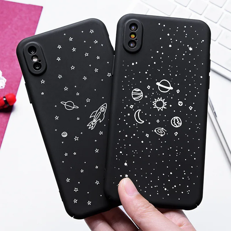 TOMKAS Fashion PC Case For iPhone 6 6S Plus Cute Case Cartoon Planet Pattern Back Cover For iPhone X 7 8 Plus 6 6s Plus Case     (10)