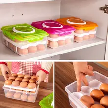 24 Сетки яйцо коробка пищевой контейнер удобные ящики для хранения двухслойный Прочный Многофункциональный Crisper кухонный продукт