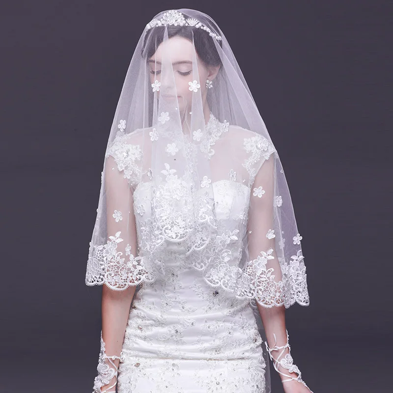 Новые длинные белые цветы Duolei Si Свадебные вуали 3 метра могут быть настроены высокого класса свадебная фата невесты
