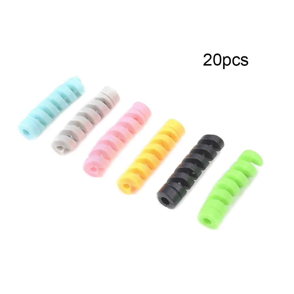 

20pcs Spiral Tube Charging Cable Protector Cover USB Charger Cable Cord Protective Sleeve for Phones Cable