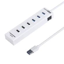 2 в 1 Ультра высокая скорость 5Gbs USB 3,0+ 2,0 6 портов передачи данных зарядный дистрибьютор концентратор с кардридером#10