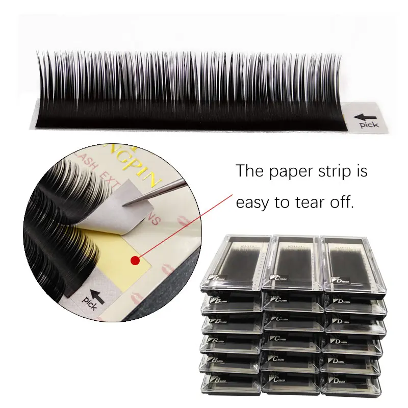 New individual eyelashes extension professional 1 pc false eye lashes mink fake eyelashes makeup long eyelash handmade (6)