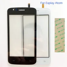 4.0 Дюймов Сенсорного Экрана Телефона Для Explay Atom Датчика Сенсорного Экрана Digitizer Переднее Стекло Сенсорная Панель Стекло + 3 М Стикер