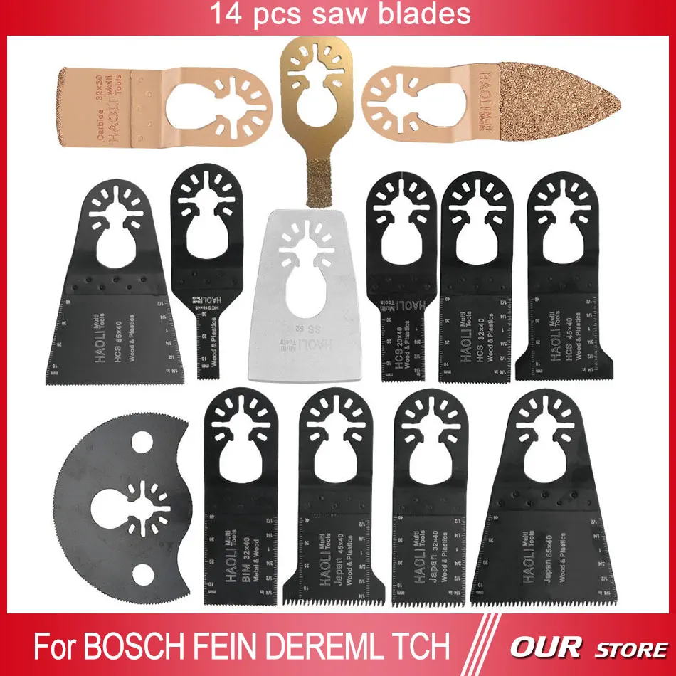 14 pcs Oscillating Multi Tool saw blade fit for multifunction power tool accessories as Fein Dremel