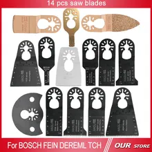 14 pcs Oscillating Multi Tool saw blade fit for multifunction power tool accessories as Fein Dremel