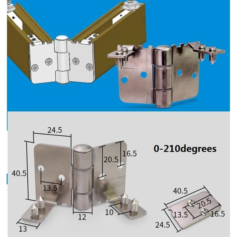 2 шт./партия, накладная Петля из нержавеющей стали для безрамных балконных окон оконный шарнир, стекло, оконное соединение, дизайн