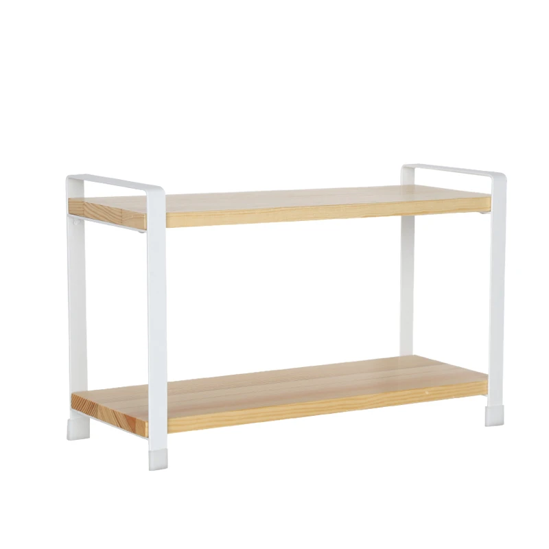 Buy Wrought iron kitchen multi function double layer finishing storage rack