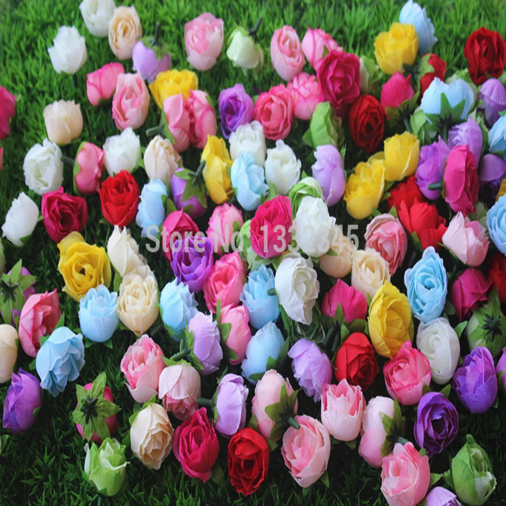 4 см DIY шелковые маленькие Розы Декоративные искусственные цветы для вечерние и свадебные 50 шт