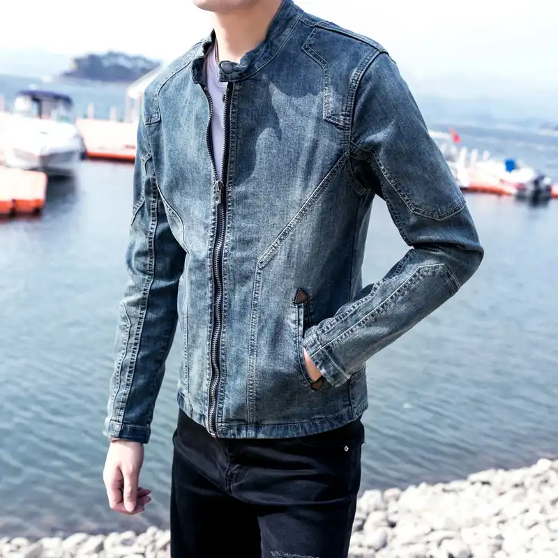 round neck denim jacket