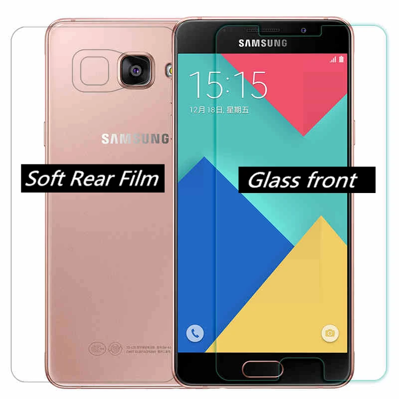 Мягкая задняя пленка + Закаленное стекло протектор экрана для Samsung Galaxy A5 2016
