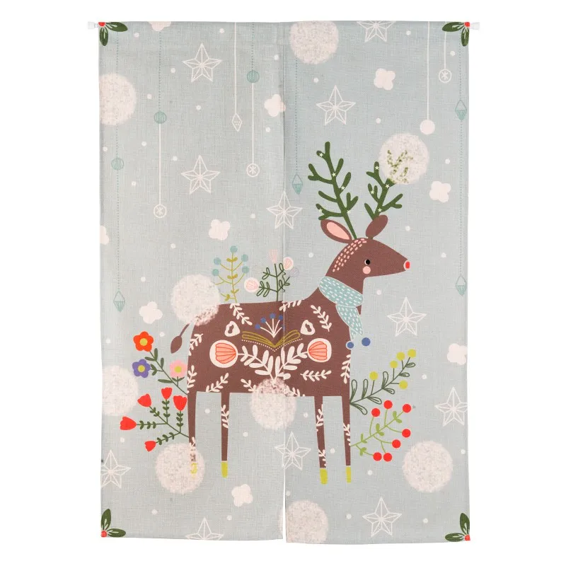 Pantalla de tapiz colgante de pared de cortina de puerta de estilo japonés y divisores de habitación estampado lindo patrón en lino de algodón Pantalla de tapiz colgante de pared de cortina de puerta de estilo japonés y divisores de habitación estampado lindo patrón en lino de algodón