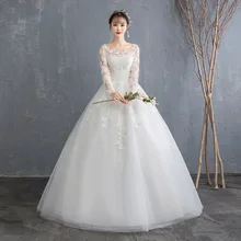 Простое прозрачное кружевное свадебное платье с длинным рукавом бальное платье Свадебные платья Китай дешевые свадебные платья Сделано в Китае