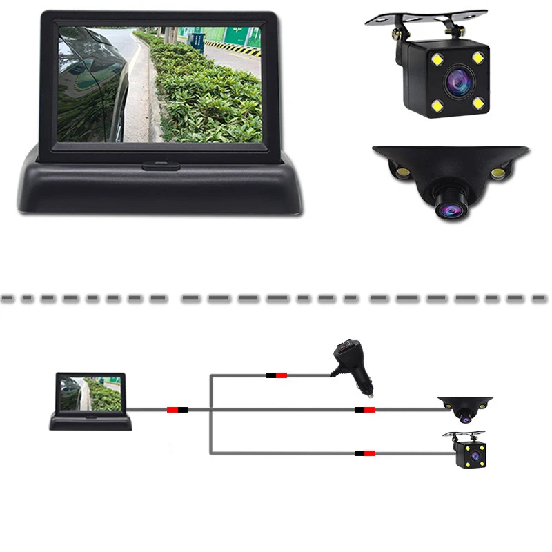 QXNY Mini HD камера ночного видения для автомобиля левая и правая сторона с 2 ИК