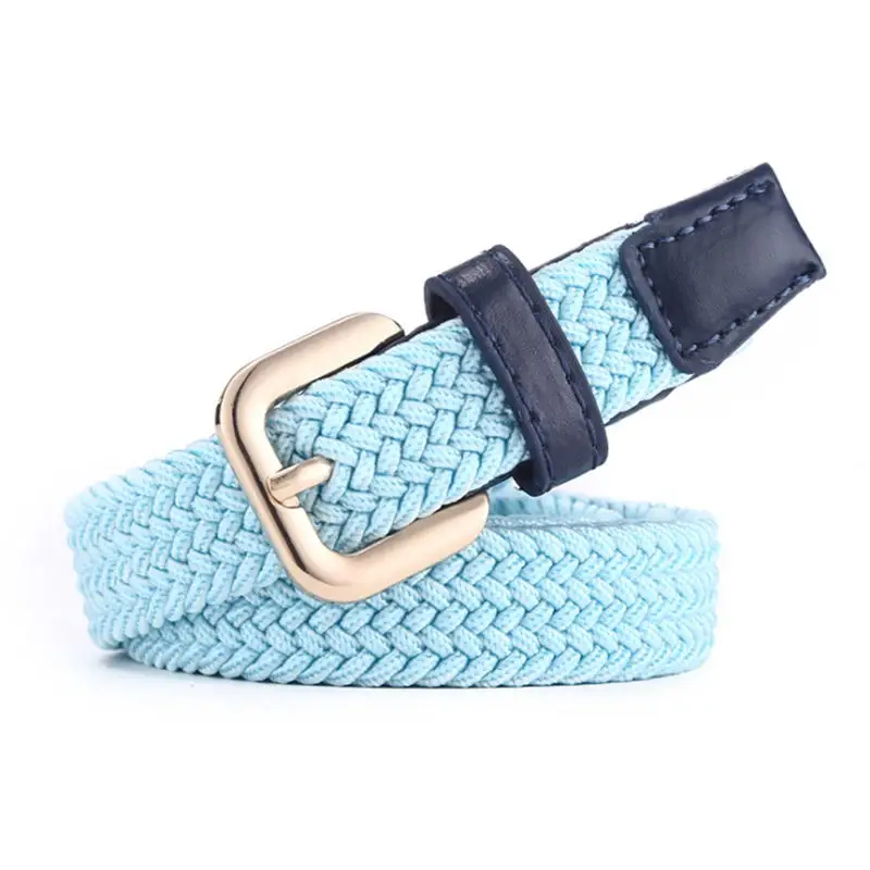 Kids Fashion Belt SupSindy Women & Children's Elastic Belt Pin Buckle Weave Stretch Canvas Belt Candy Colors Luxury Jeans Belts for Boys Girls Strap