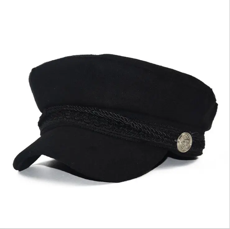 Модная шерстяная шляпа от солнца, военная восьмиугольная шапка, осенняя и зимняя ретро Лоскутная берет, женская шапка в английском стиле