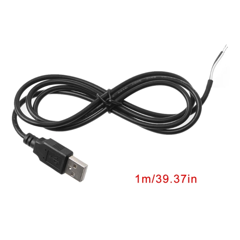 5V USB 2.0 Male Jack 2 Pin 2 Wire Power Charge Cable Cord Connector DIY