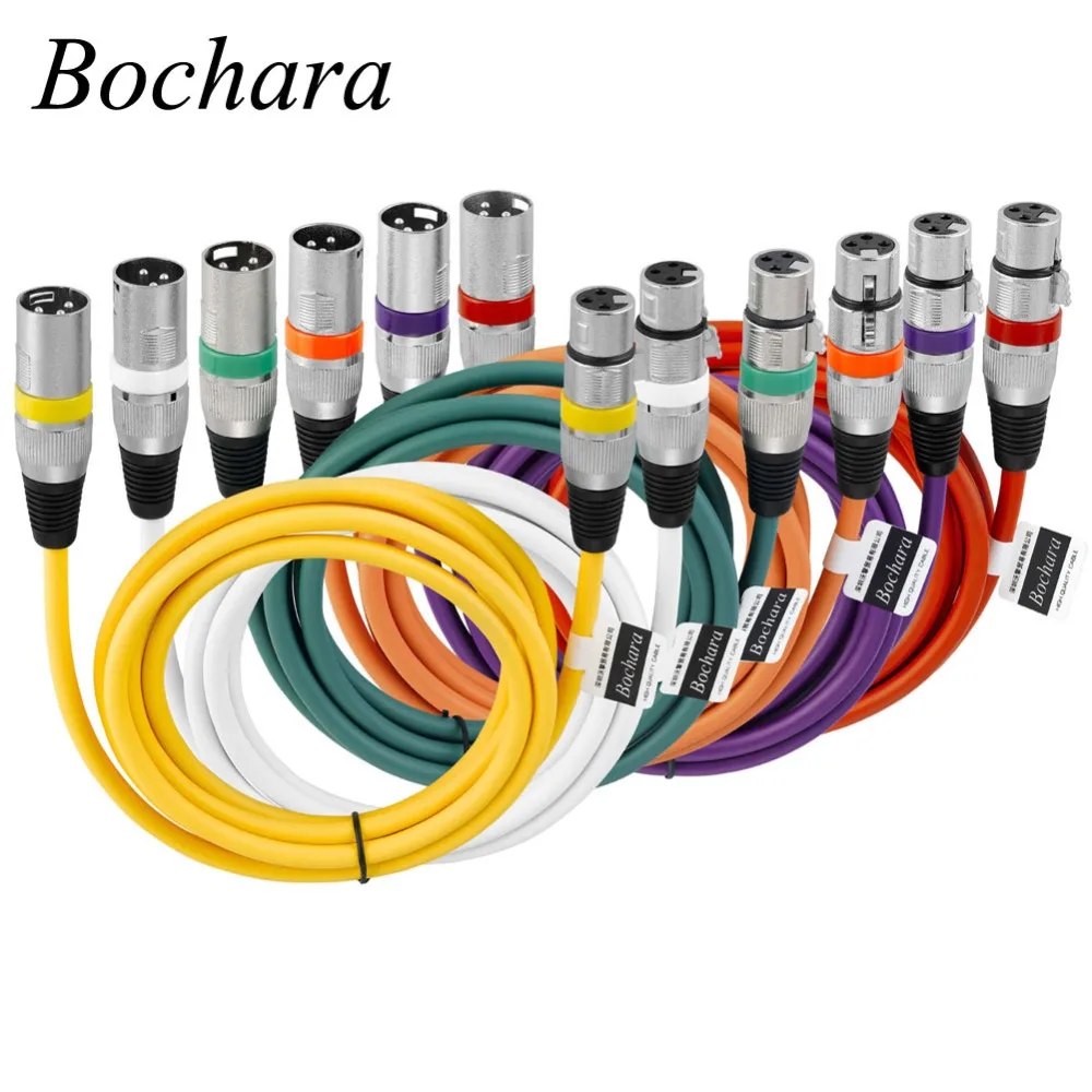 Bochara XLR Cable Male to Female M/F 3Pin OFC Audio Cable Foil+Braided Shielded For Microphone Mixer Amplifier 1m 2m 3m 5m 10m Bochara XLR Cable Male to Female M/F 3Pin OFC Audio Cable Foil+Braided Shielded For Microphone Mixer Amplifier 1m 2m 3m 5m 10m