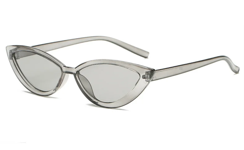 Солнцезащитные очки «кошачий глаз», узкие вогнутые женские солнцезащитные очки, женские солнцезащитные очки «кошачий глаз», Новая прозрачная оправа, очки - Цвет линз: Gray