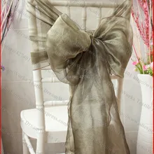 № 26 Цвет Органзы Кресло Вытяжки/Председатель Шапки/Крышка Стула Sash Для Свадьбы Event& Партии& Home и банкетный Украшения Текстильных