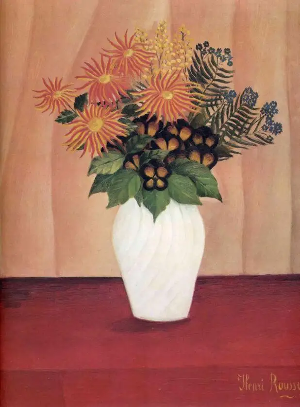 

High quality Oil painting Canvas Reproductions Bouquet of Flowers (1910)03 by Henri Rousseau painting hand painted