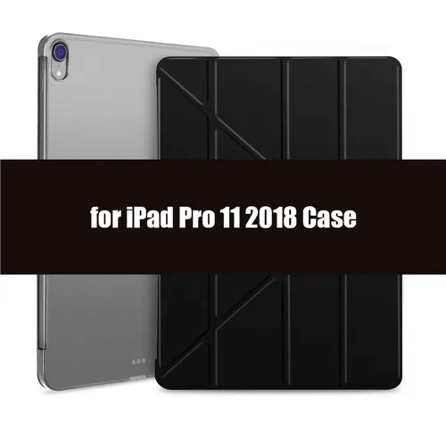 Чехол для iPad Pro 12,9, GOLP из искусственной кожи передняя крышка+ Жесткий ПК задняя Магнитная Смарт-Крышка для iPad Pro 11 чехол - Цвет: Black 11