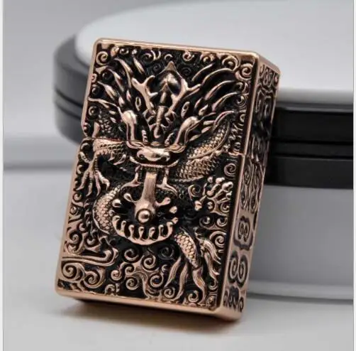Высококачественная металлическая ветрозащитная Зажигалка zorro в стиле ретро, керосиновая зажигалка с драконом, Подарочная курительная посылка