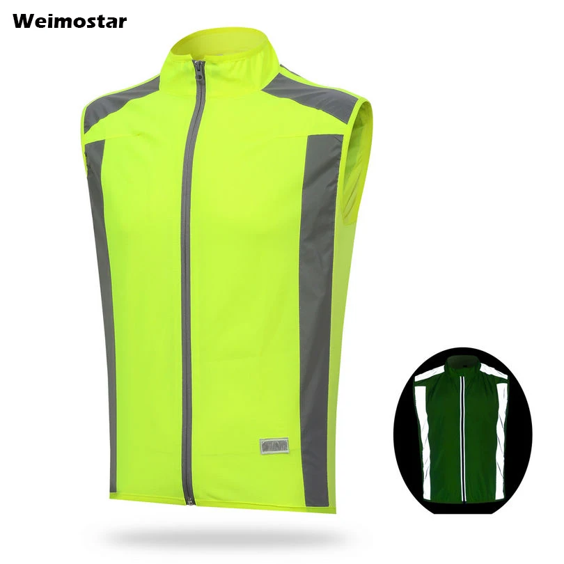 Weimostar Велоспорт жилет Ciclismo светоотражающие мужские женские Windvest рукавов велосипед одежда Спорт на открытом воздухе футболки S-XXXL