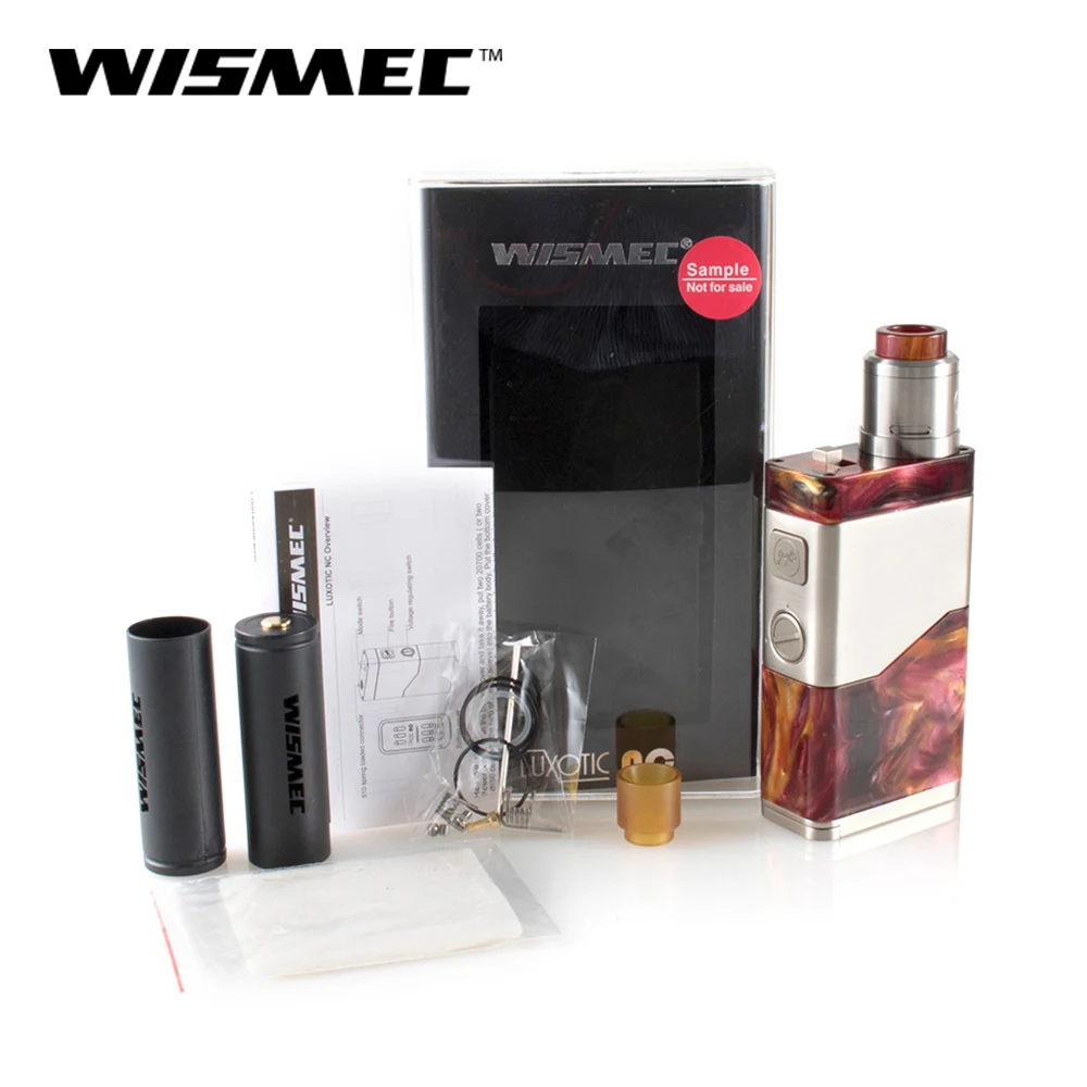 Оригинальный комплект WISMEC LUXOTIC NC Dual 20700 с гильотинной V2 RDA 250 Вт 0.28ohm Clapton coil E