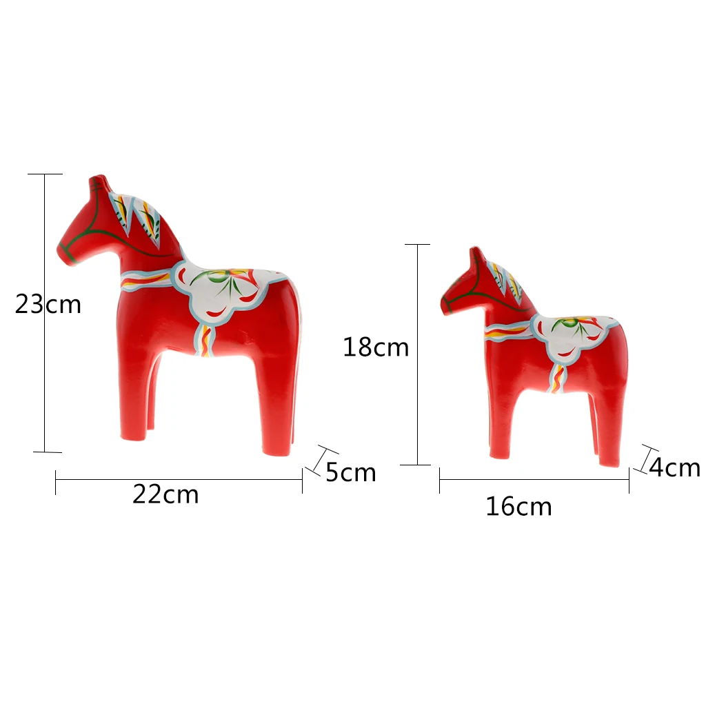 Набор из 2 Дала лошадь-Шведский Дала лошадь статуя-винтажная НЕОБРАБОТАННАЯ деревянная Статуэтка Лошадь статуя