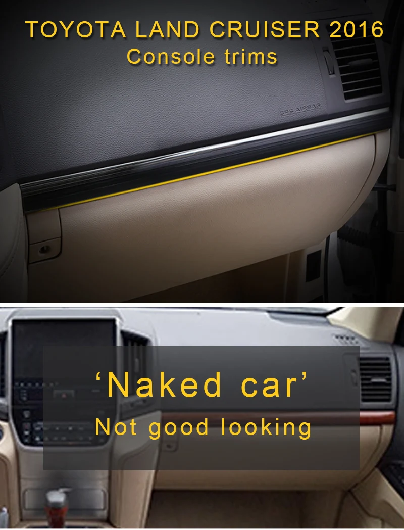 Для Toyota Land Cruiser 200- автомобильный Стайлинг центральная консоль приборная панель накладка рамка наклейка интерьерные аксессуары
