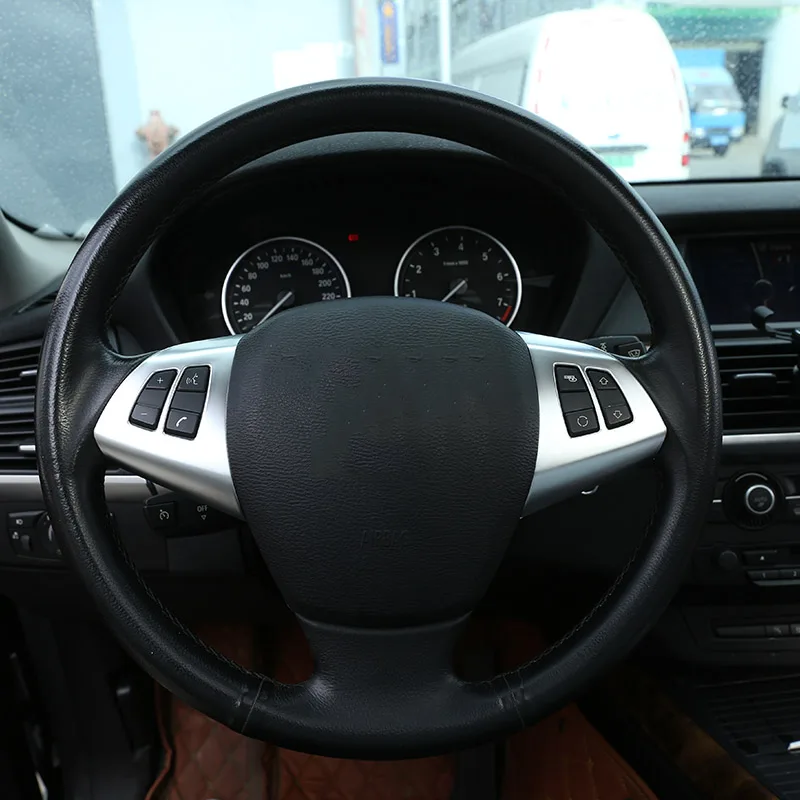 2 шт. Матовая рамка кнопки рулевого колеса для BMW X5 E70 2008 2013 автомобильные
