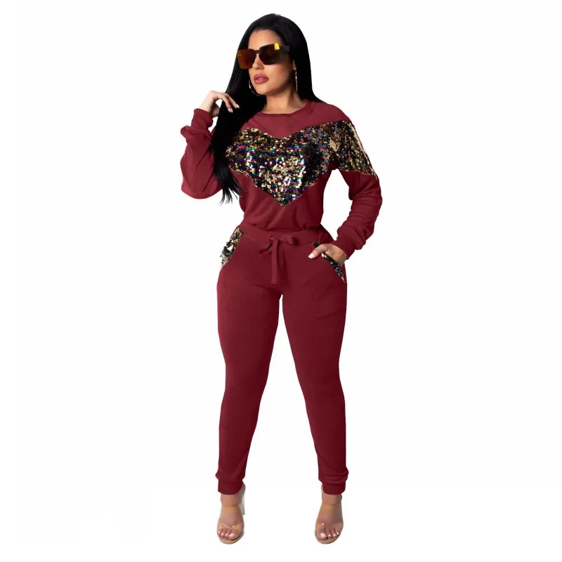 Weekeep Women Red Loose Cropped Hoodies Spring Autumn