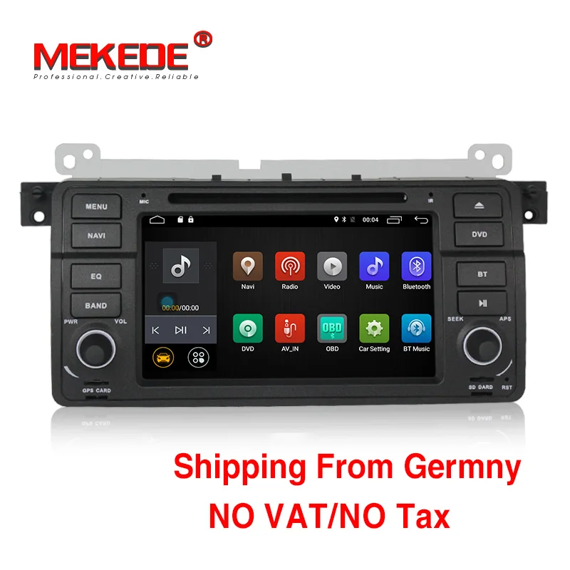 Top MEKEDE European tax exemption Androdi7.1 2G RAM 16G ROM Car DVD GPS player for BMW E46 M3(1998-2006) with 4G LET wifi 3