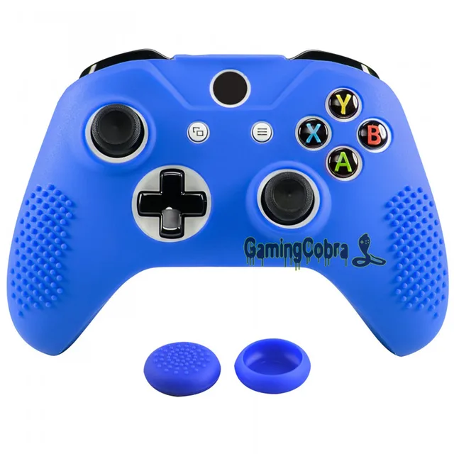 Cheap Soft Anti-slip Blue Silicone Controller Cover Skins Thumb Grips Caps Protective Case for Xbox One X / for Xbox One S