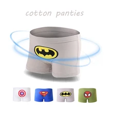 1 шт 3-12years лет хлопковые трусы с человеком-пауком, Бэтменом детская одежда с рисунком из мультфильма с принтом Дети Мальчики комиксов Короткие Боксеры, нижнее бельё