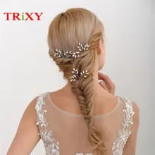 TRiXY H58-S набор хрустальных жемчужин бисером свадебные аксессуары с флорой стиль жемчуг бисером свадебный гребень для свадьбы и вечеринки