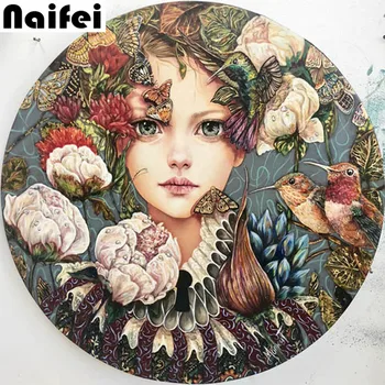 

pretty girl Full Handicraft Embroidery Rhinestones Cross Stitch Diy Diamond Painting Butterfly Girl and Flower Home Decor