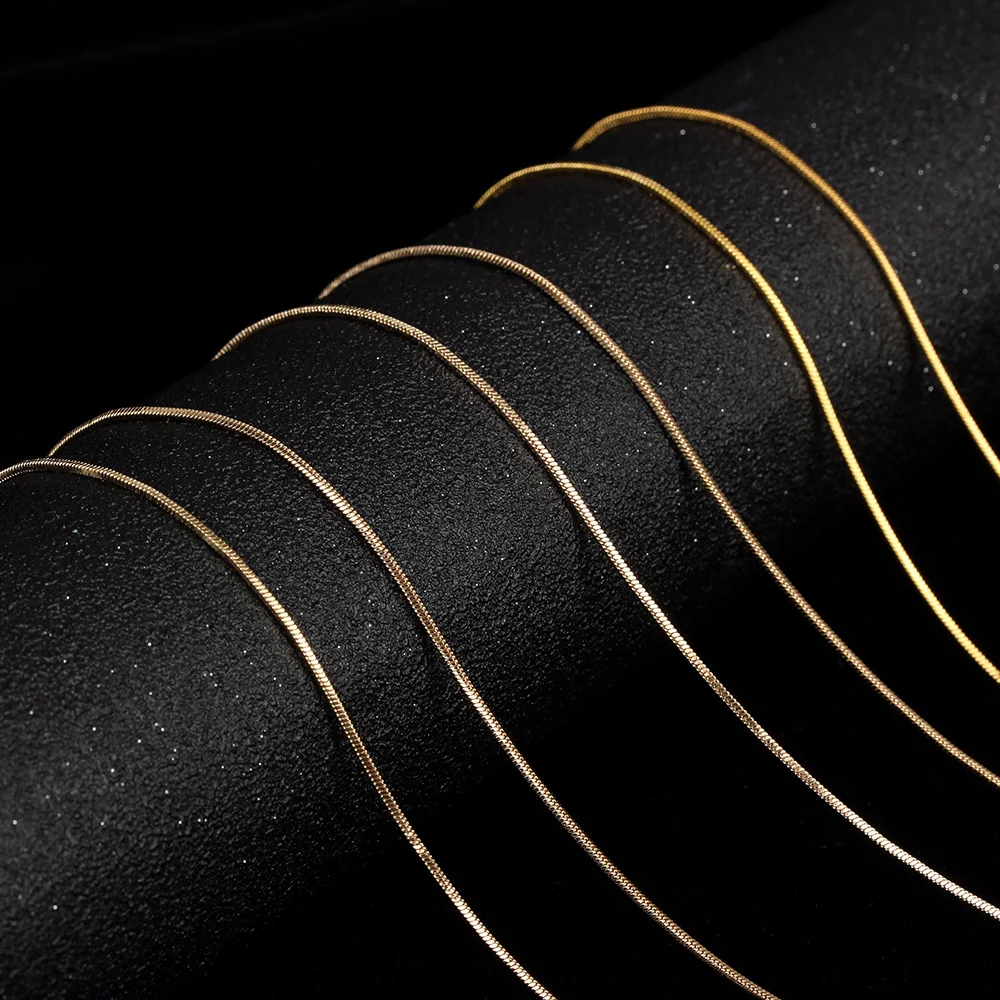 

1 Pcs High Quality 1mm Flat Snake Chain Necklace 18"-30" Unisex Women Men Fashion Jewelry