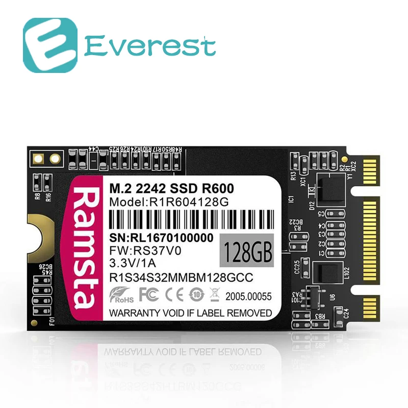 Vente Ramsta R600 M.2 HD Disque Dur 2242 128g SSD Solid State Drive Disque Dur Avec SATA3 6 gb s Interface hdd pour ordinateur portable De Bureau PC