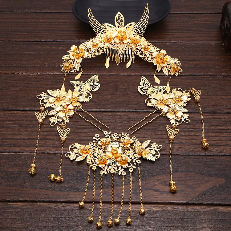 4pcs sets chinese combs forehead decoration sets classical step