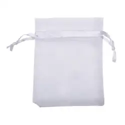 Подарочные мешочки из органзы Свадебные любимые мешочки для украшений, 100 шт (белый)