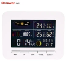 TS 76 Multifunction Wireless Weather Station font b Clock b font Barometer Indoor And Outdoor Temperature