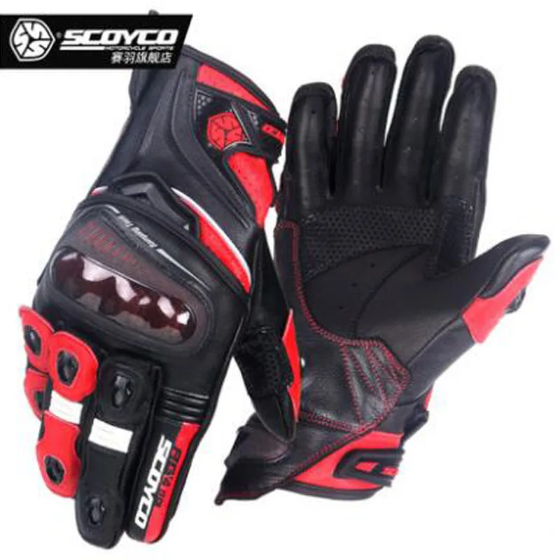 

2018 New Leather SCOYCO Motorcycle Riding Glove Goatskin Cowhide Long GP Motocross Motorbike Racing Glove can Touch screen glove