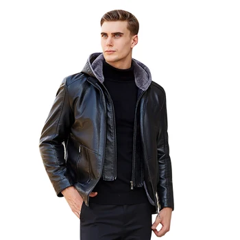 

Men Leather Jacket Fleece Business Casual Coats Men Soft PU Leather Jacket & Suit Men's Leather Jackets Jaqueta Masculinas Couro