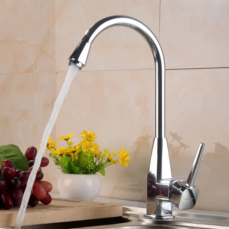 Free Shipping Polished Chrome Torneira Cozinha Brass Swivel Kitchen Faucet 360 degree rotating Kitchen Mixer TapXKX
